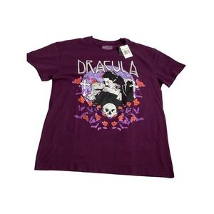 Universal Monsters Dracula Graphic Tee Purple Short Sleeve Men's Size L (875)